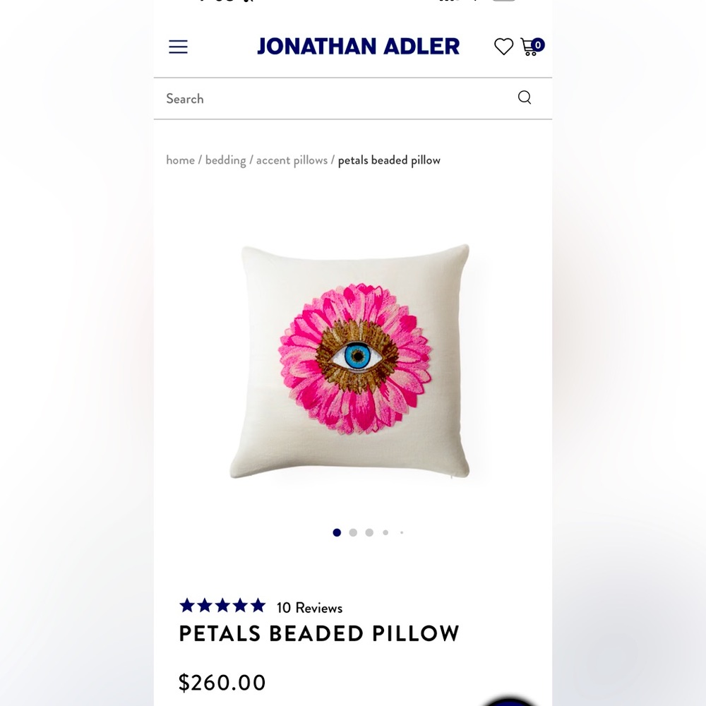 Jonathan Adler Pedals Beaded Throw Pillow